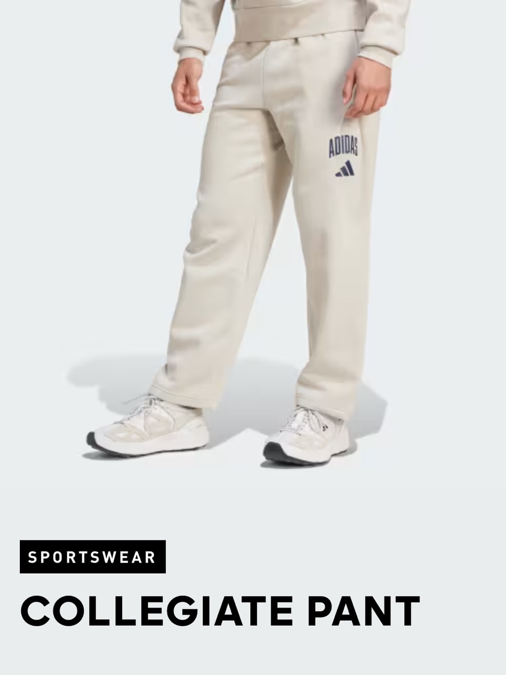 Adidas Collegiate Pant Men’s Medium Cream Alumina Blue drawstring